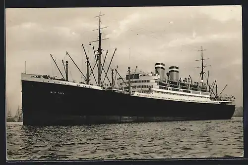 AK Passagierschiff New York vor der Küste