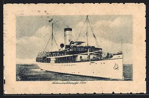 AK Salonschnelldampfer Odin auf dem Meer