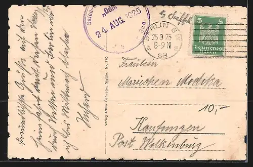 AK Salonschnelldampfer Odin auf dem Meer