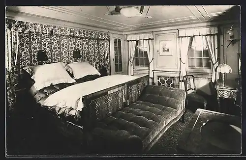 AK Passagierschiff New York der Hamburg-Amerika Linie, Luxus-Kabine