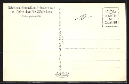AK Nürnberg, Reichsbahn Ausstellung 1935, Ludwigseisenbahn