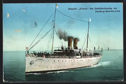 AK Dampfer Silvana des Seebäderdienstes der Hamburg-Amerika-Linie