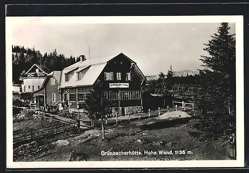 AK Grünbacherhütte, Berghütte an der Hohen Wand