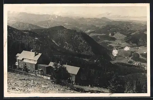 AK Ötscher Schutzhaus, Berghütte des Österr. Touristen Klubs, Ansicht von oben