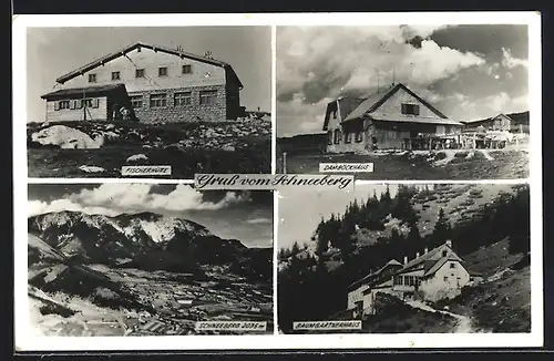 AK Fischerhütte auf dem Schneeberg, Baumgartnerhaus und Damböckhaus