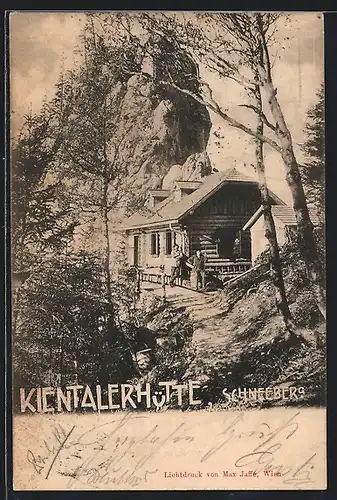 AK Kientalerhütte auf dem Schneeberg, Blick durch die Bäume