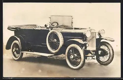 Foto-AK Auto Hispano-Suiza 12 /60 Phaeton (1920), Schwarzes 6-sitziges Fahrzeug mit offenem Verdeck