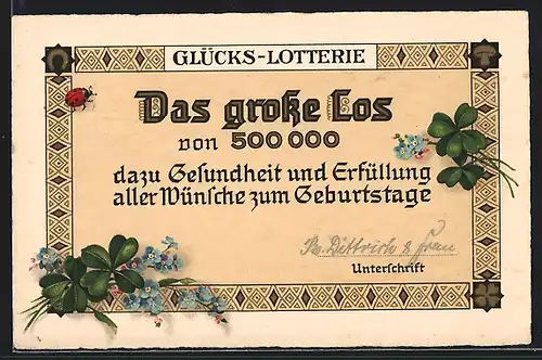 AK Glücks-Lotterie, Das grosse Los