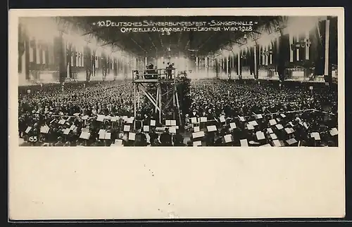 AK Wien, 10. Deutsches Sängerbundesfest 1928, Sängerhalle, Innenansicht