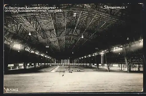 AK Wien, 10. Deutsches Sängerbundesfest 1928, Sängerhalle, Innenansicht