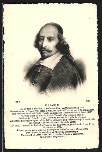 AK Portrait von Mazarin, 1602-1661
