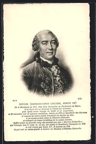 AK Georges-Louis Buffon, 1707-1788, Naturaliste