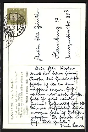 AK Märchen Peter Schlemihl, The Man without a Shadow