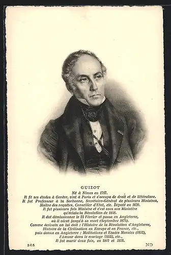 AK Dichter Guizot im schwarzen Anzug