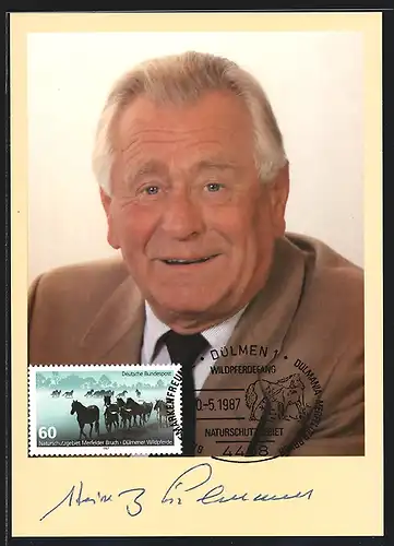 AK VIP Karte Heinz Sielmann, im Anzug am Lächeln