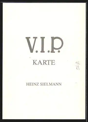 AK VIP Karte Heinz Sielmann, im Anzug am Lächeln