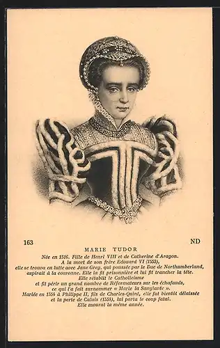 AK Marie Tudor, Fille de Henry VIII et de Catherine d`Aragon