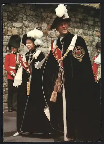 AK The Queen and the Duke of Edinburgh, Garter Ceremony, Windsor Castle
