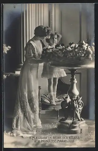 AK Elisabeth, Königin von Belgien und Prinzessin Marie-José