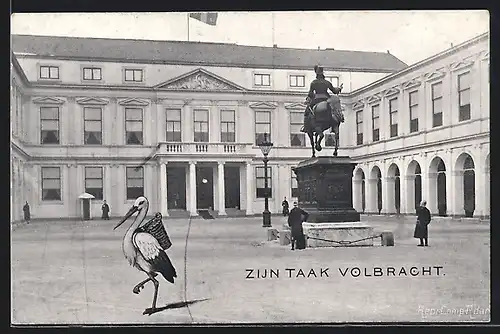 AK Zijn Taak Volbracht, Prinzessin Juliana von den Niederlanden, Schloss mit Denkmal