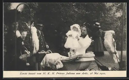 AK Eerste bezoek van H. K. H. Prinses Juliana von den Niederlanden aan Artis, 1910
