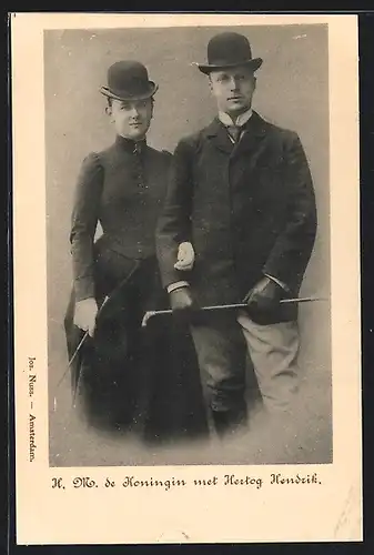 AK H. M. de Koningin Wilhelmina von den Niederlanden met Hertog Hendrik