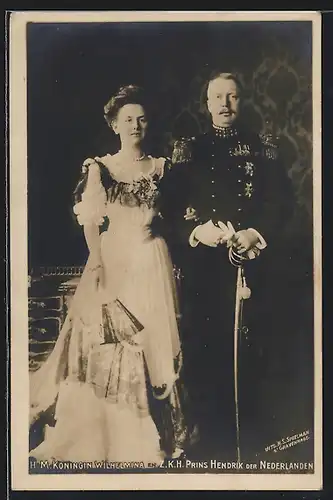AK H. M. Koningin Wilhelmina en Z. K. H. Prins Hendrik der Nederlanden
