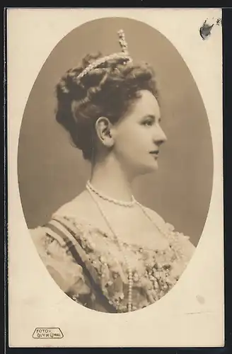 AK Königin Wilhelmina von den Niederlanden im Profil