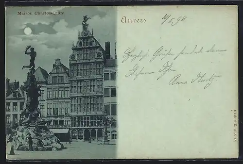 Mondschein-AK Anvers, Maison Charles-Quint