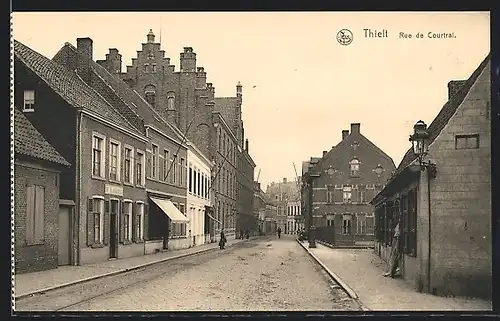 AK Thielt, Rue de Courtrai, Strassenpartie