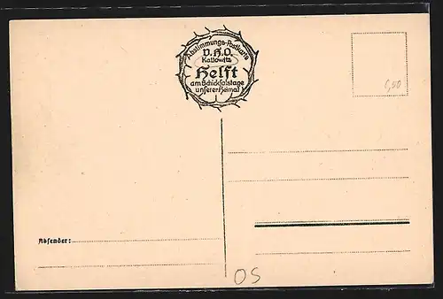 Künstler-AK Kattowitz, Schachtanlage, Kirche, Abstimmungs-Postkarte