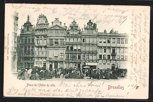 AK Brüssel / Bruxelles, Place de l`Hôtel de ville