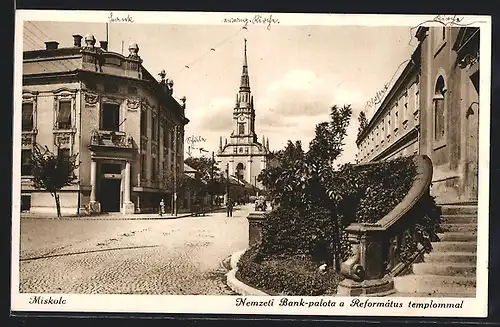 AK Miskoc, Nemzeti Bank-palota a Református templommal