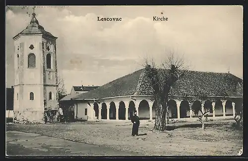 AK Lesovac, Partie an der Kirche