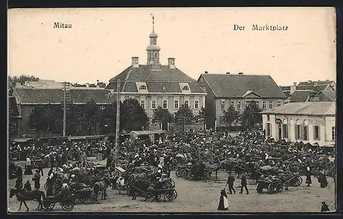 AK Mitau, Blick auf den Marktplatz