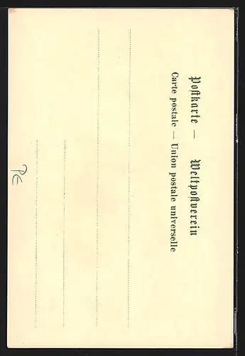 Lithographie Wappen und Flaggen von Peru