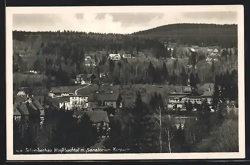 AK Schreiberhau, Weissbachtal mit Sanatorium u. Kurpark