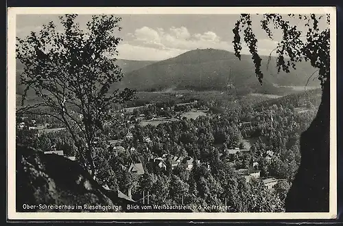 AK Ober-Schreiberhau im Riesengebirge, Blick vom Weissbachstein n. d. Reifträger