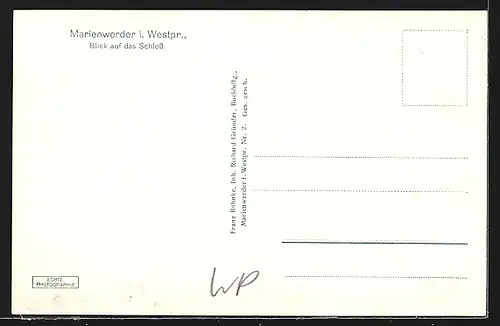 AK Marienwerder / Kwidzyn, Blick auf das Schloss