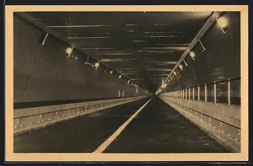 AK Anvers, Tunnel pour véhicules sous l`Escaut, Vue intérieure
