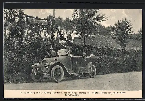 AK Auto Hansa (191 ), Parade zum 50 jährigen bestehen des Inf. Rgt. Herzog von Holstein 1866-1916