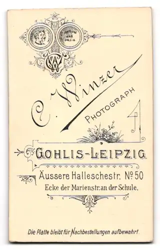 Fotografie C. Winzer, Gohlis-Leipzig, Äussere Halleschestr. 50, Junges Paar in eleganter Kleidung