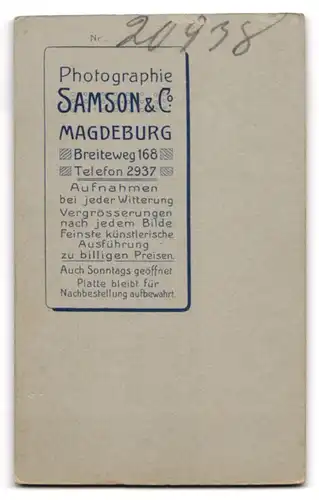 Fotografie Samson, Magdeburg, Breiteweg 168, Junge Frau mit interessant aufgetürmter Frisur