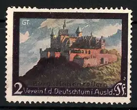 Reklamemarke Verein f. d. Deutschtum im Ausland, Ansicht der Burg Hohenzollern