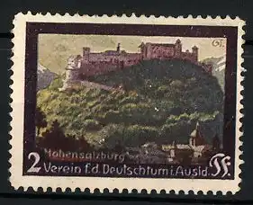 Reklamemarke Verein f. d. Deutschtum im Ausland, Ansicht der Hohensalzburg