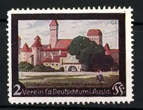 Reklamemarke Verein f. d. Deutschtum im Ausland, Siebenbürgener Kirchenburg