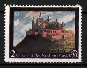 Reklamemarke Verein f. d. Deutschtum im Ausland, Ansicht der Burg Hohenzollern