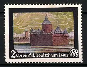 Reklamemarke Verein f. d. Deutschtum im Ausland, Ansicht der Burg Kaub