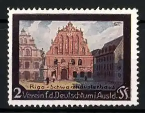 Reklamemarke Verein f. d. Deutschtum im Ausland, Schwarzhäupterhaus in Riga