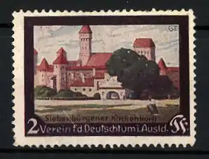 Reklamemarke Verein f. d. Deutschtum im Ausland, Siebenbürgener Kirchenburg